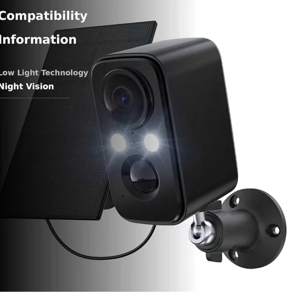 Black Security Camera with Night Vision
